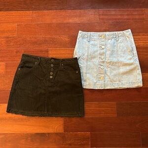 Mini skirts! One denim, one corduroy. More info below.
